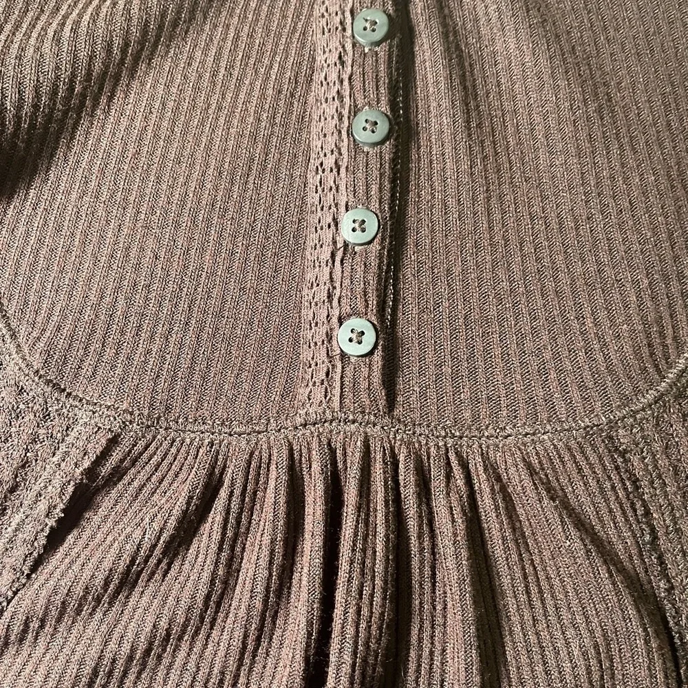 Free People Women's Brown Long Sleeve Top size M